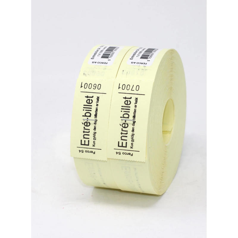 Entrebillet gul nr.54 1000stk 30x54mm  
