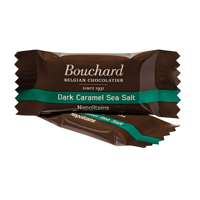 Chokolade Bouchard mørk karamel-havsalt 5g flowpacket 1kg/pk