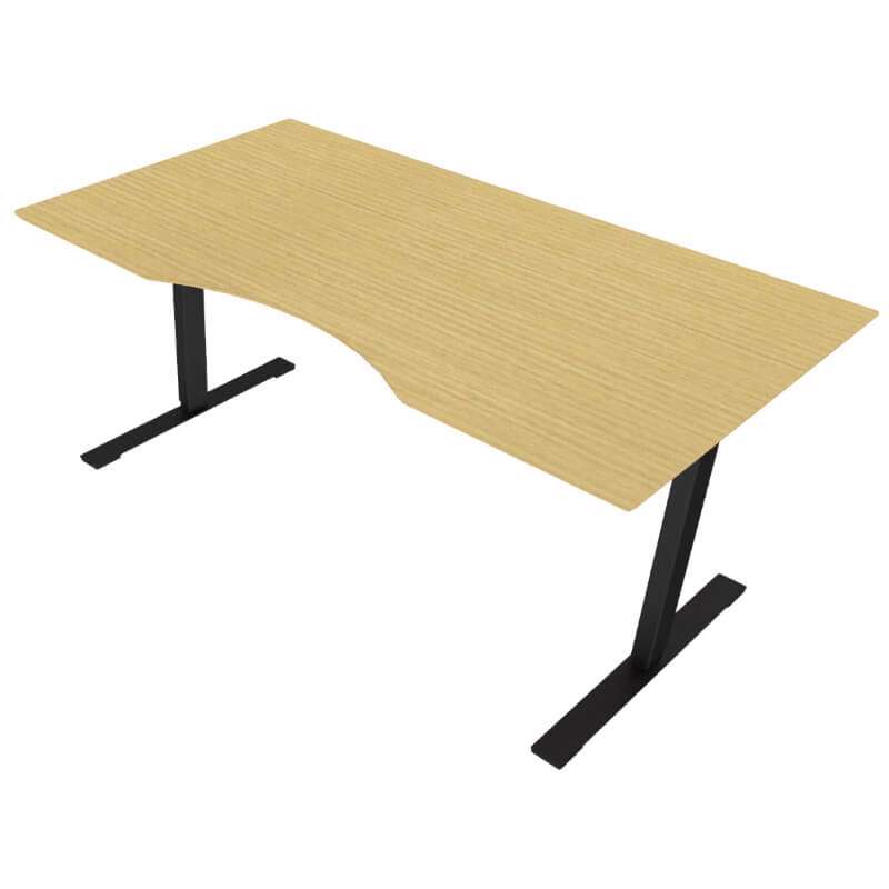 Hæve/sænkebord Dencon 03597/0395 160x90/bue eg finer alu st