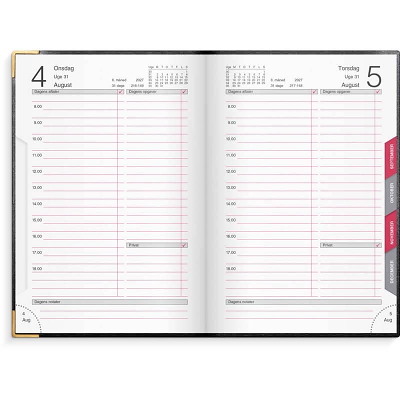 Årbog dagkalender 2027 Mayland sort kunstskind indbundet