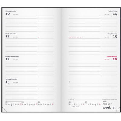 City Week Planner tværformat sort vinyl 2026