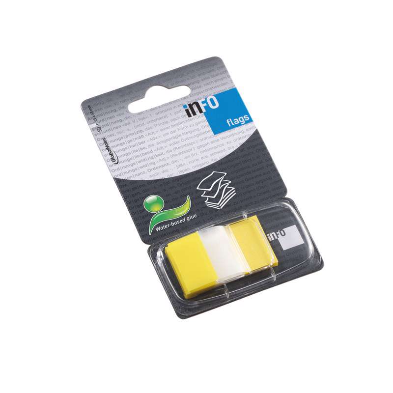Indexfaner Info gul 25x43mm 50stk/pk.
