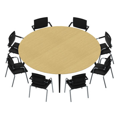 Konferencebord Dencon XL 1902 Ø240 HPL eg/sort