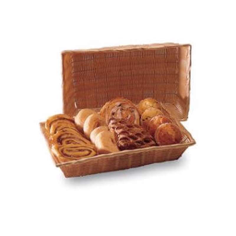 Brødkurv rekt. 41x28x8 cm plastflet lysbrun