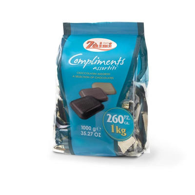 Chokolade Zaini ass. lys-mørk-hvid 70% 1kg