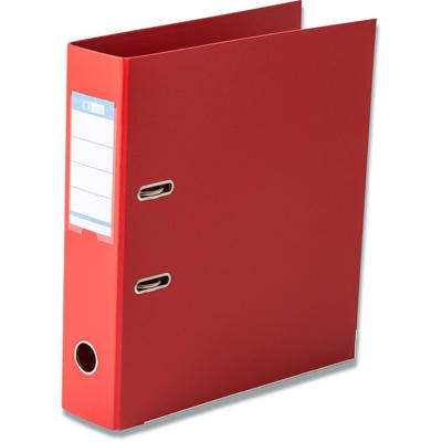 Brevordner Q-Line rød A4 metalskinne 75mm ryg