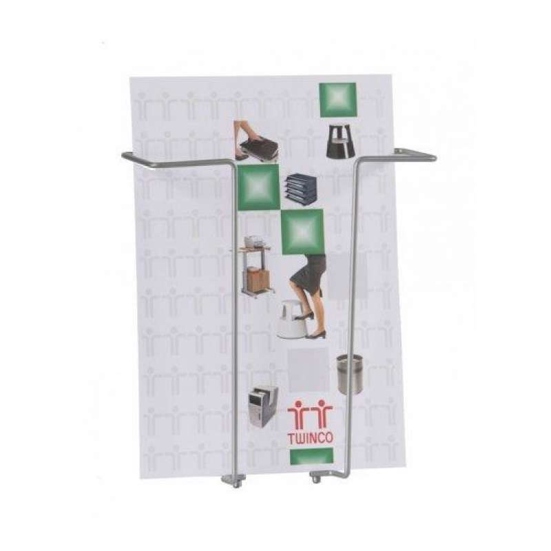 Brochurestativ Agenda A4 1-fag vægmodel 230x75x250 mm sølv