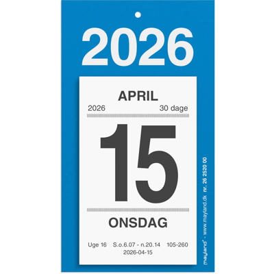 Afrivningskalender m/bagsidetekst 2026