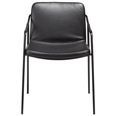 Stol Boto Vintage sort kunstlæder/sort stoleben