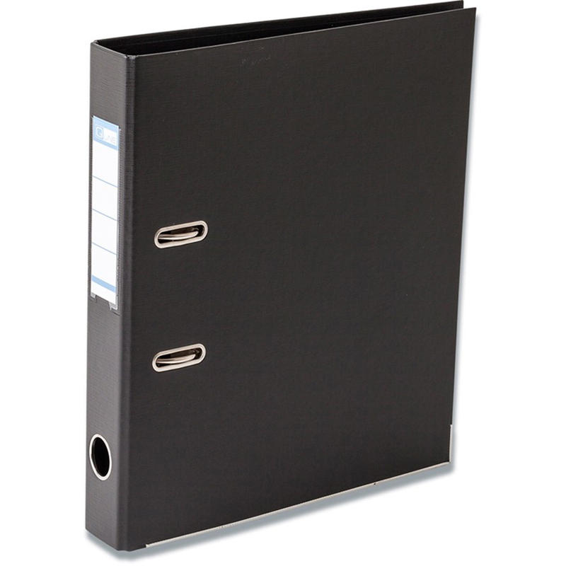 Brevordner Q-Line sort A4 metalskinne 50mm ryg