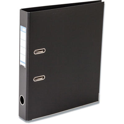 Brevordner Q-Line sort A4 metalskinne 50mm ryg