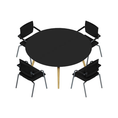 Konferencebord Dencon XL 1922 Ø160 HPL sort/eg