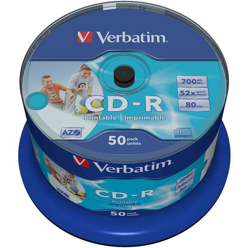 CD-R Verbatim Printbar 700MB 52x 50stk.