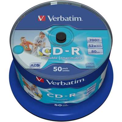 CD-R Verbatim Printbar 700MB 52x 50stk.
