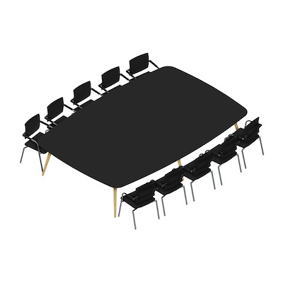 Konferencebord Dencon XL 1904 360x240 HPL sort/eg