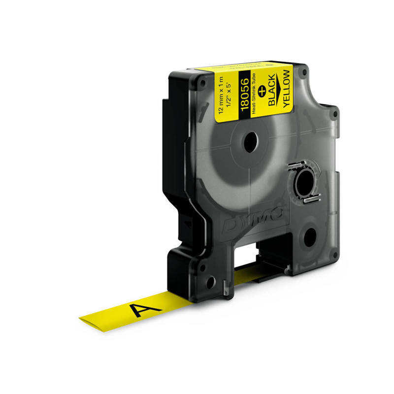 Labeltape DYMO Rhino 12mmx1,5m gul krympeflex