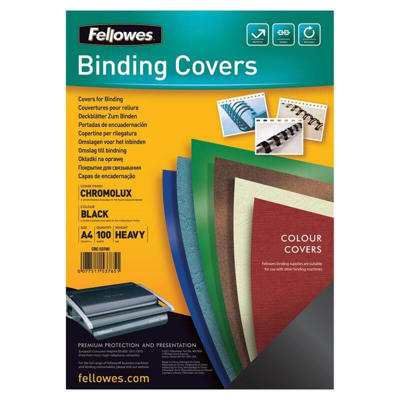 Kartonomslag Fellowes sort 250g A4 100stk/pk