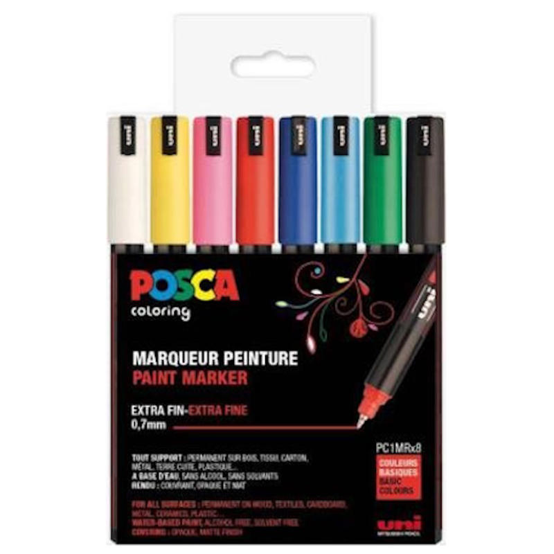 Marker Uni Posca PC-1MR, 8 ASS