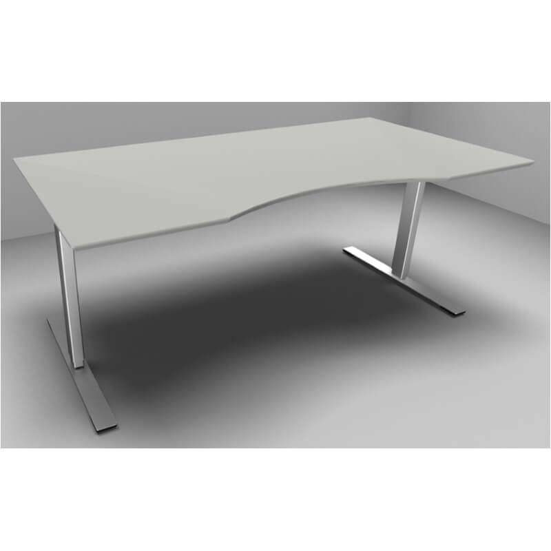 Hæve/sænke bord Dencon 03595/0395 180x90 lysgrå/alu bue