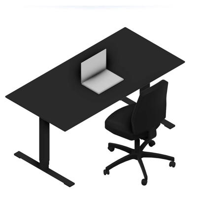 Hæve-sænke bord Dencon V3504 1600x800 sort stel sort nano pl