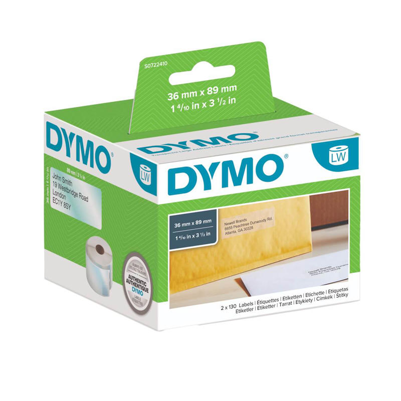 Adresseetiketter DYMO klar 36x89mm 260stk/pk 99013