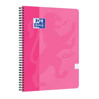 Notesbog Oxford Touch A4+ kvadreret 70ark 90g pink