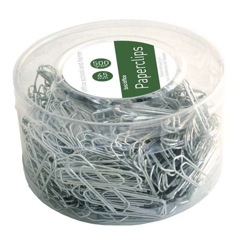 Clips 45 mm æsk/450 stk sølv u/riller