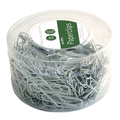 Clips 45 mm æsk/450 stk sølv u/riller