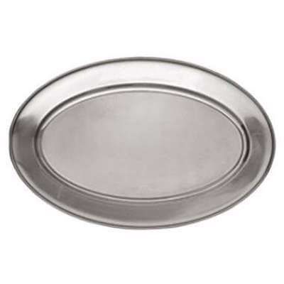 Fad med fane oval 51x35 cm. Rustfrit stål