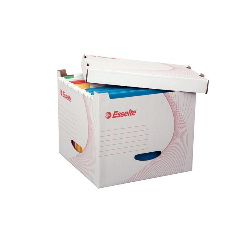 Hængemappekasse Esselte hvid karton 320x280x325mm