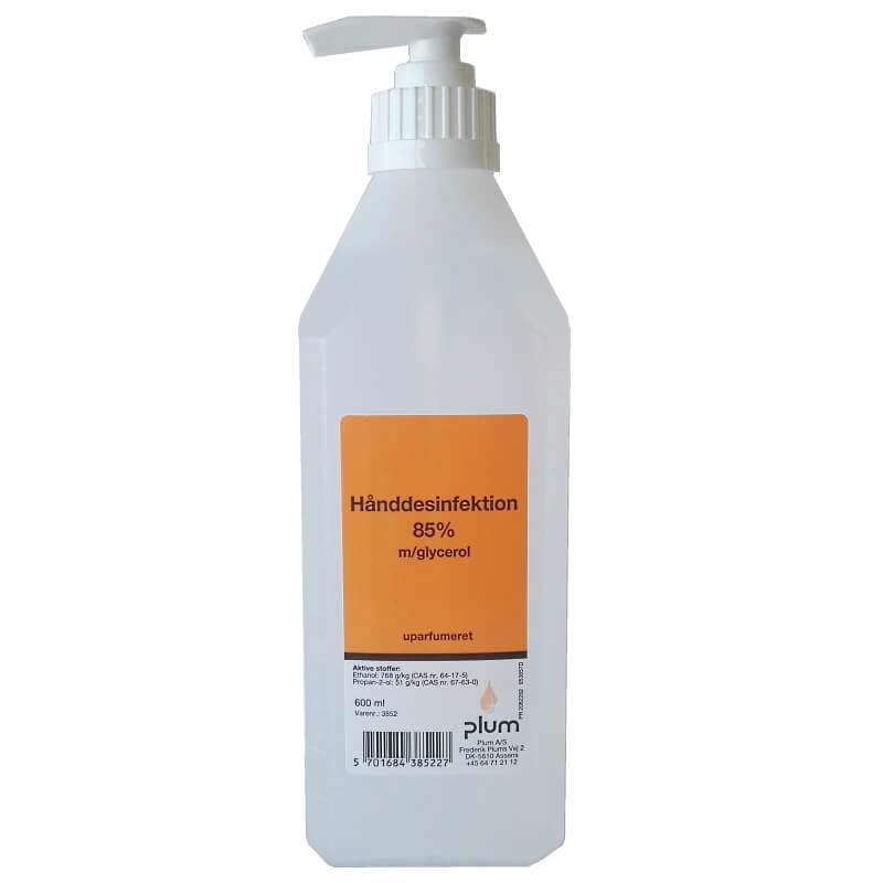 Hånddesinfektion flydende Plum 85% ethanol pumpe 600ml