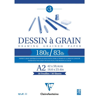Tegneblok Clairefontaine A2 180g 30 ark