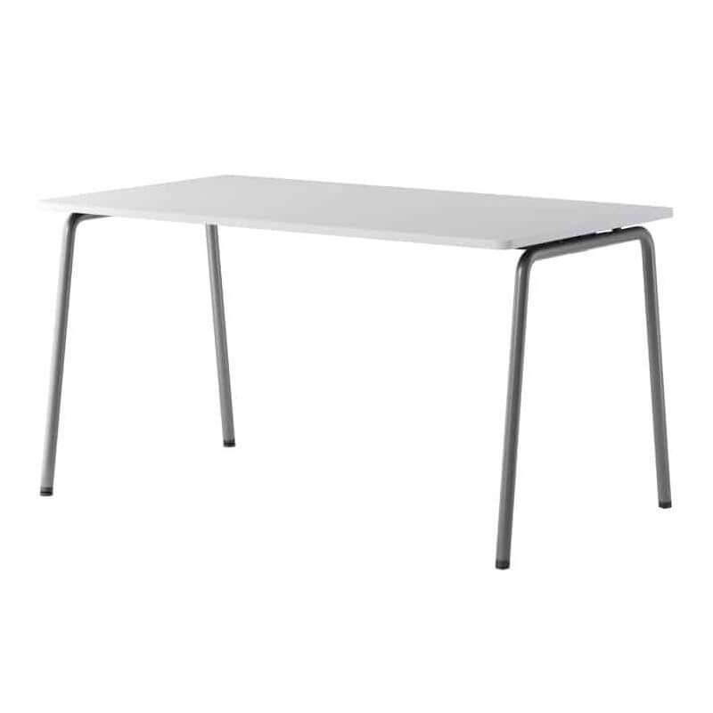 Kantinebord FourReal 74 180x80cm, hvid lam, sort kant/krom