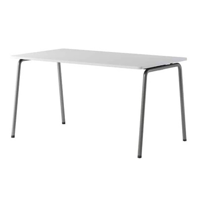 Kantinebord FourReal 74 180x80cm, hvid lam, sort kant/krom