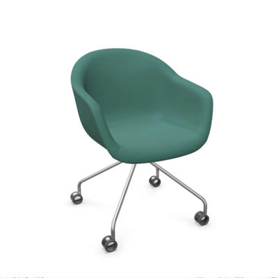 Stol Dauphin Fiore Club FI-7450 opal grøn/krom stel hju