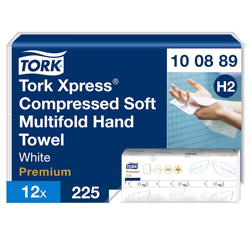 Papirhåndklæder Tork Xpress Prem H2 2-lag MF 100889 2700