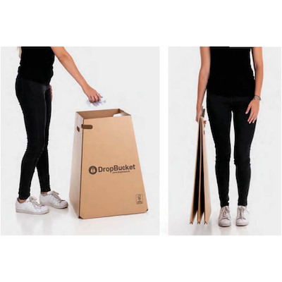 Skraldespand pap DropBucket med bund udendørs 100L pk./5