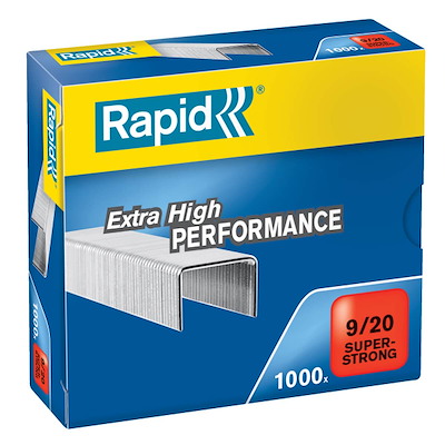Hæfteklamme Rapid 9/20 stål æsk/1000 stk