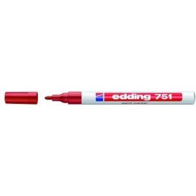 Marker Edding 751 permanent rød rund spids 1-2mm