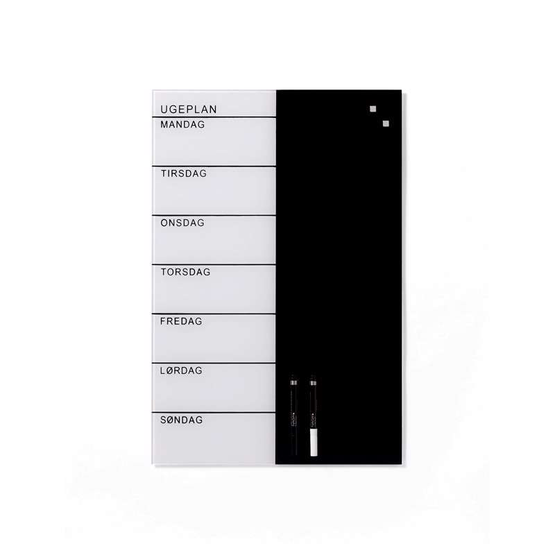 Glastavle Naga magnetisk 400x600mm ugeplanner