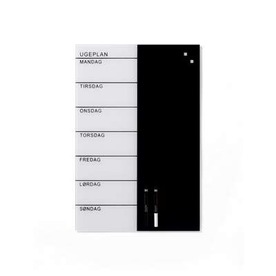 Glastavle Naga magnetisk 400x600mm ugeplanner