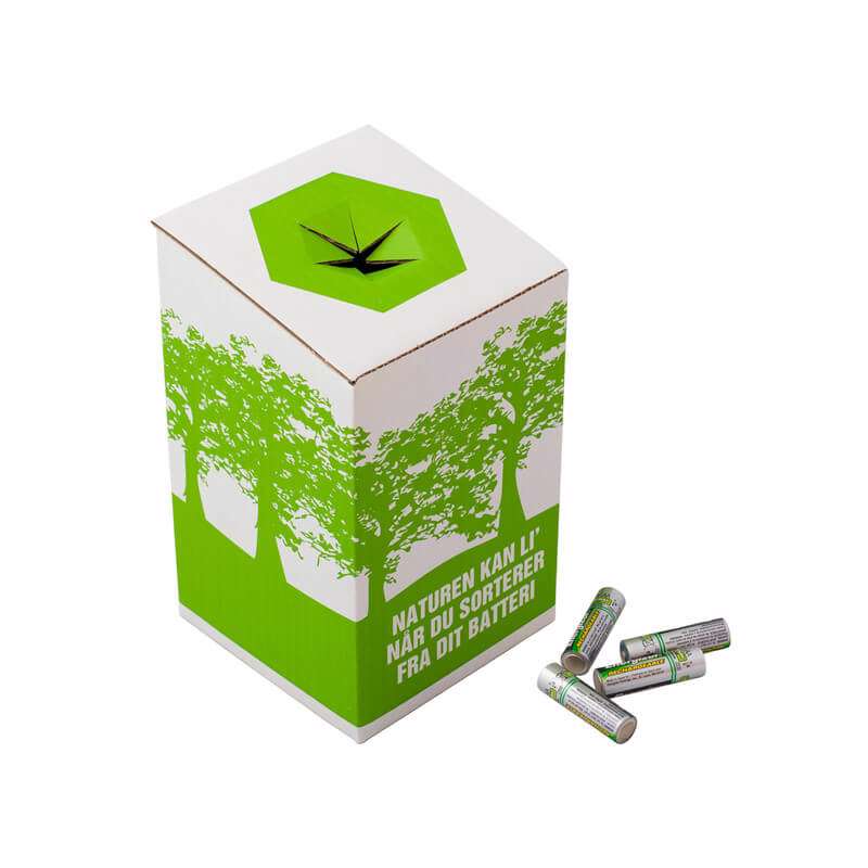 Miljøkasse t/brugte batterier 120x120x200mm