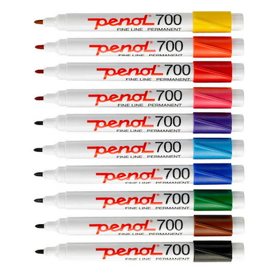 Marker Penol 700 Svanemærket rund 1,5mm ass./10