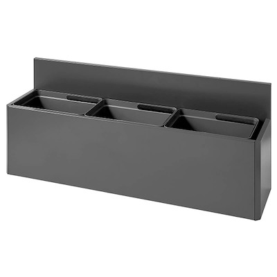 Affaldssystem affaldssortering Bica 811 3x20L H45cm, grå