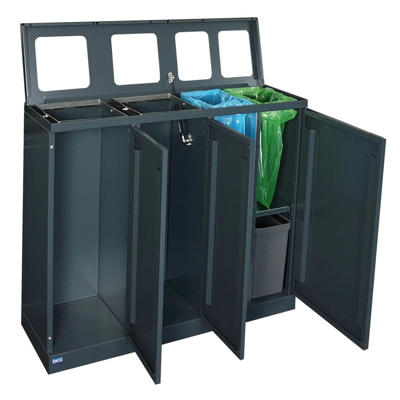 Affaldssystem affaldssortering Bica 950 2x65L 2x45L, grå
