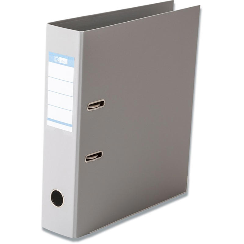 Brevordner Q-Line grå A4 metalskinne 75mm ryg