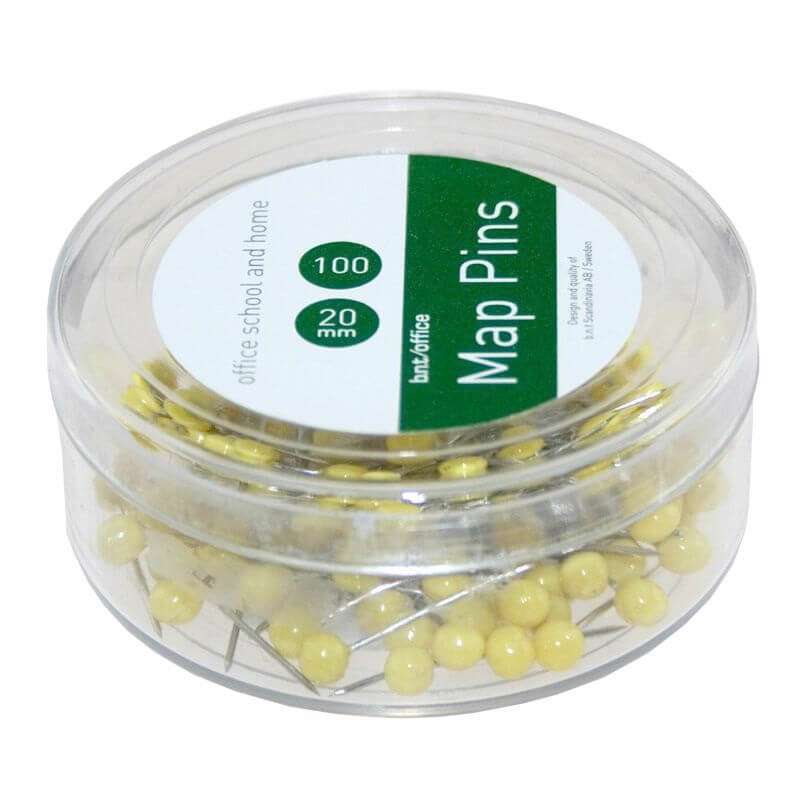 Kortnåle 4mmx20mm gul 100stk/pk