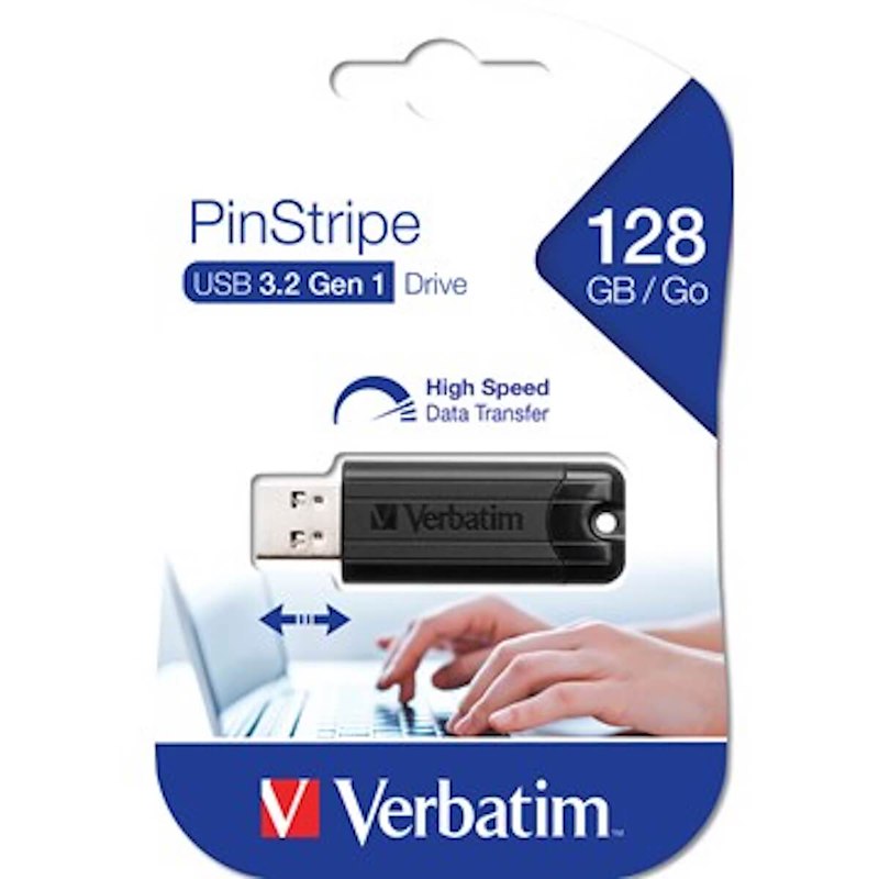 USB-stick Pinstripe Drive 128GB Sort