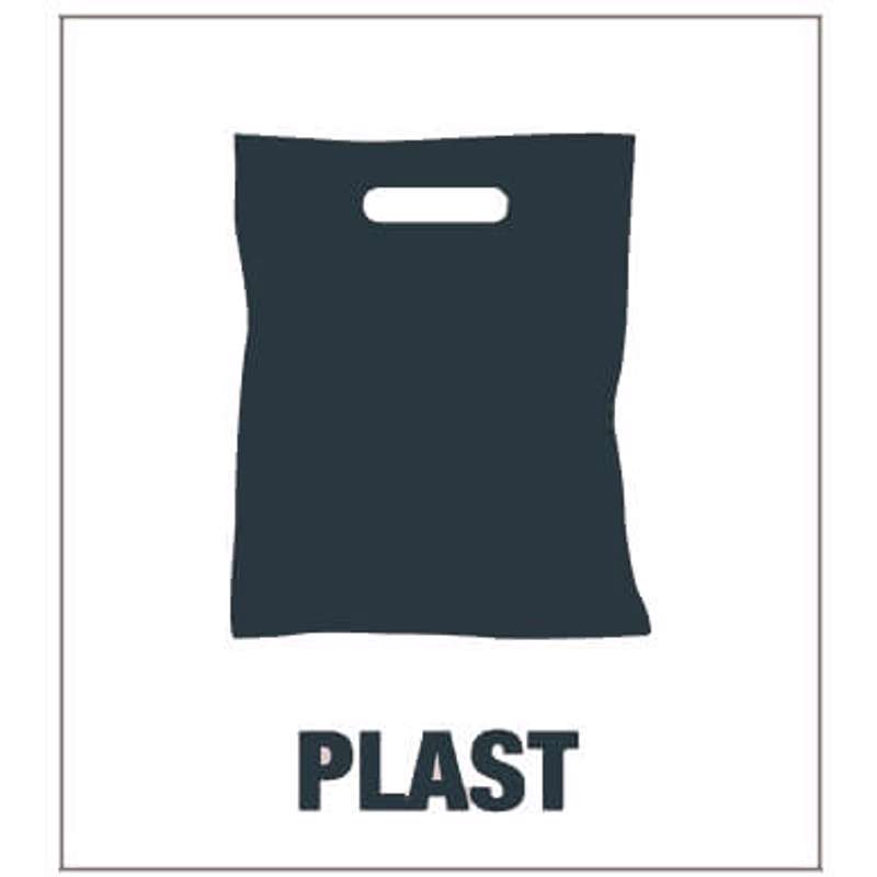 Piktogram affaldssortering Bica PLAST 15x15cm Grå