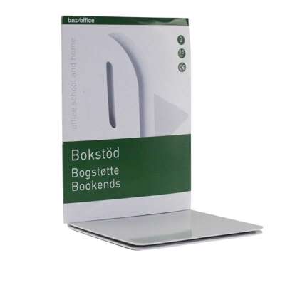 Bogstøtte metal hvid 15cm 2/stk.